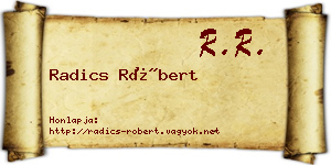 Radics Róbert névjegykártya