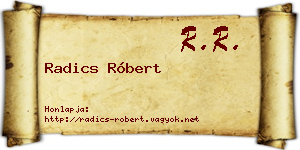Radics Róbert névjegykártya