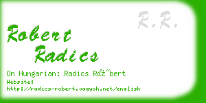 robert radics business card